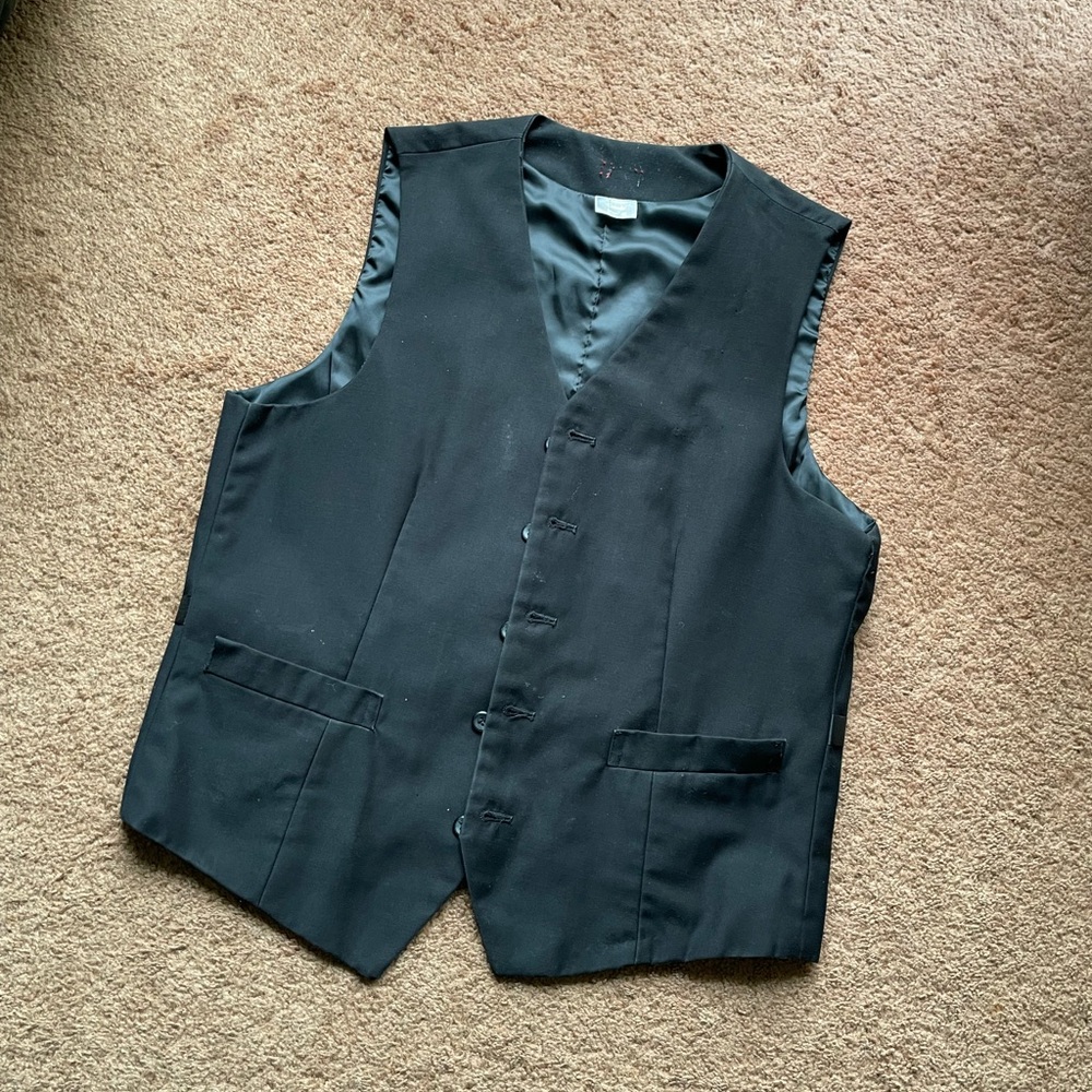 Vintage Formal L'Amour Elegant Black Vest Men Size 40